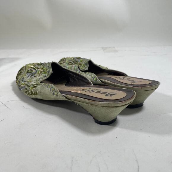 Vintage green beaded mules - Picture 3 of 5